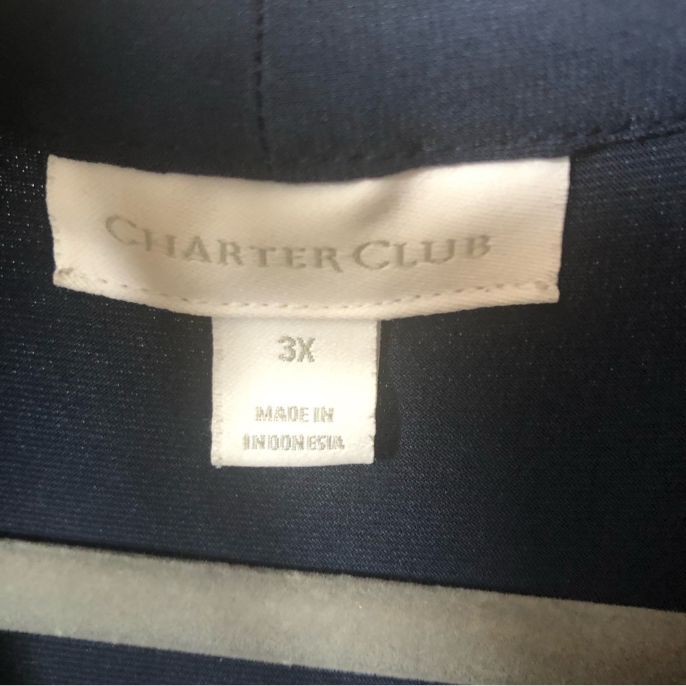 Charter Club French Twist Navy Blue Plus Size Midi Dress 3X - Picture 10 of 12